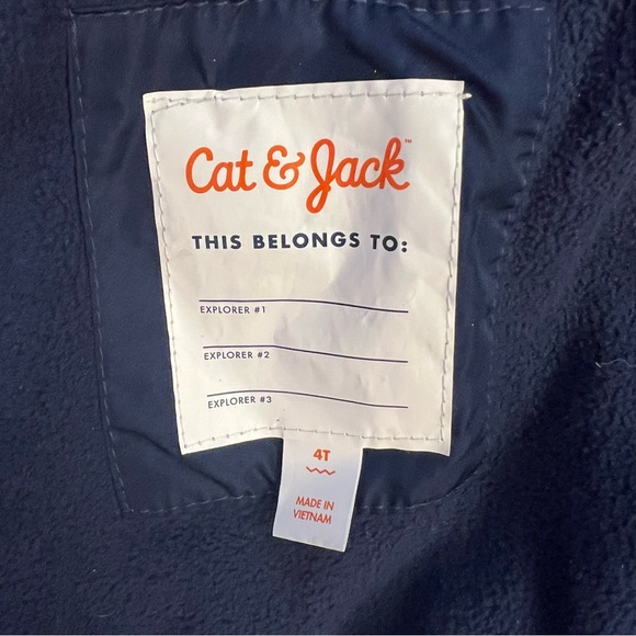 CAT & JACK Leopard Print Hooded Winter Puffy Jacket 4T Removable Zip Lining - Picture 11 of 11